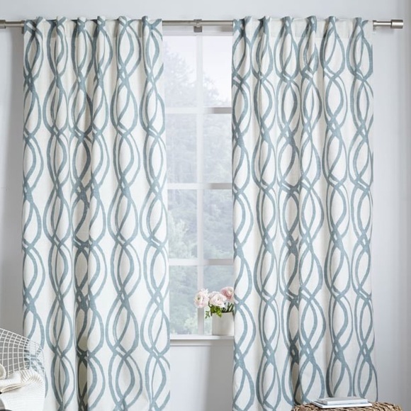 West Elm Cotton Scribble Curtains 48”x108” - Picture 8 of 8